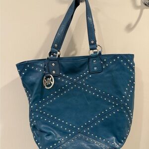 Like New Michael Kors Teal Studded Tote